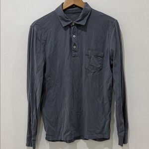 J. Crew Men's Slate Long Sleeve Polo